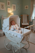 Alvin indoors in a pushchair