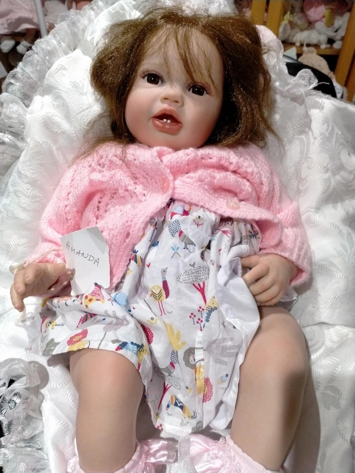 AMANDA Beautiful reborn baby girl with lovely locks of hair