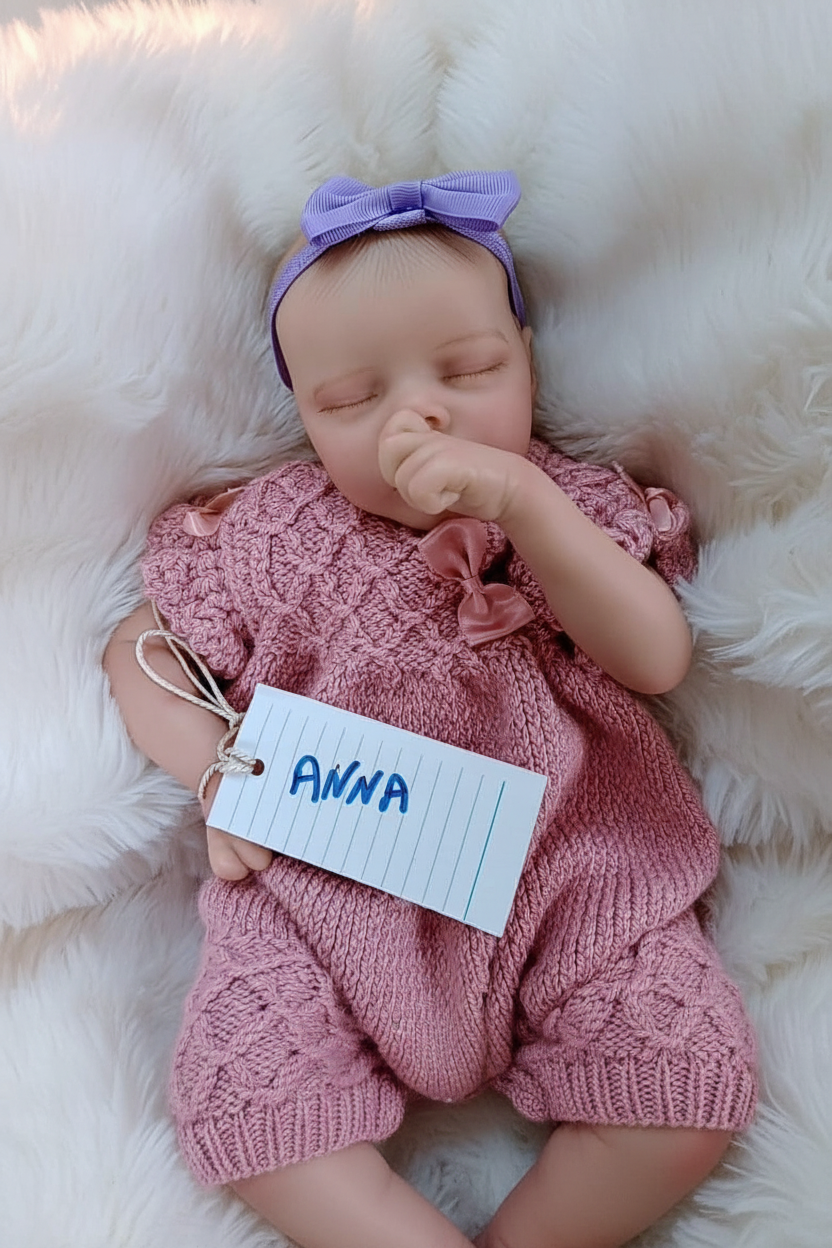 Anna asleep on fluffy pillows