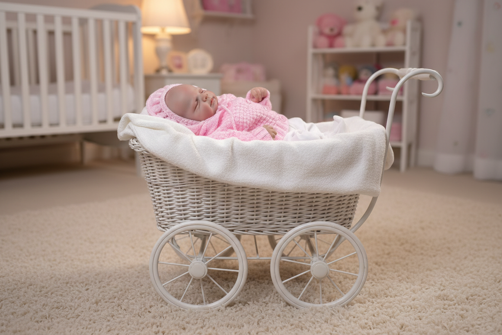 Anna in a pram