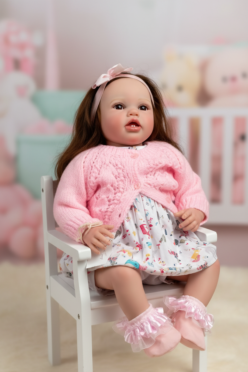 Doll in white chair