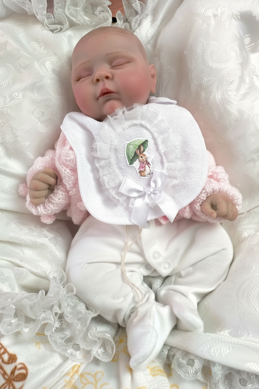 Paris Reborn Baby Doll Asleep in Moses Basket