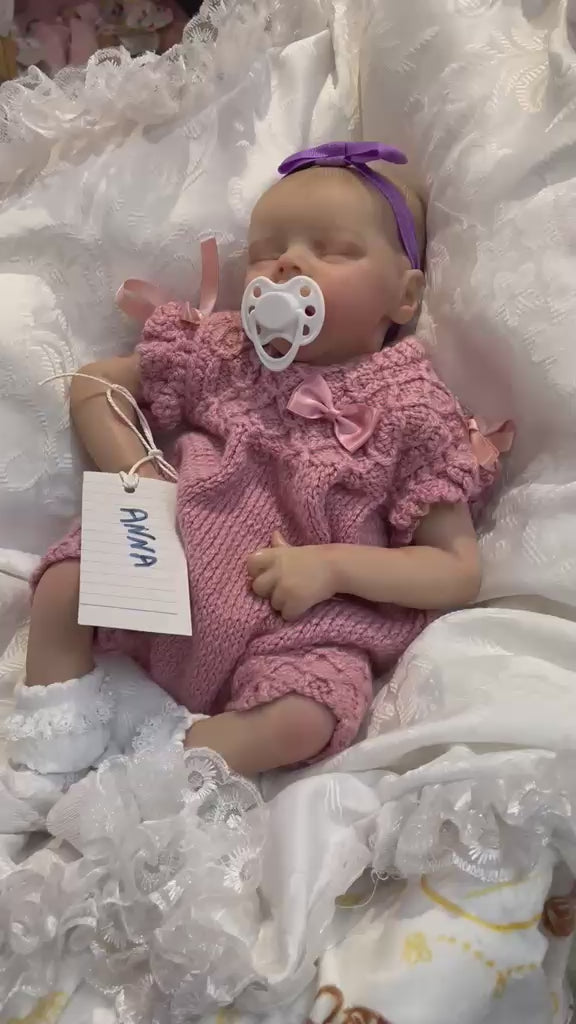 ANNA Pretty reborn Twin A doll girl. weighted to 4lbs 1.8kgs 16" 41cm