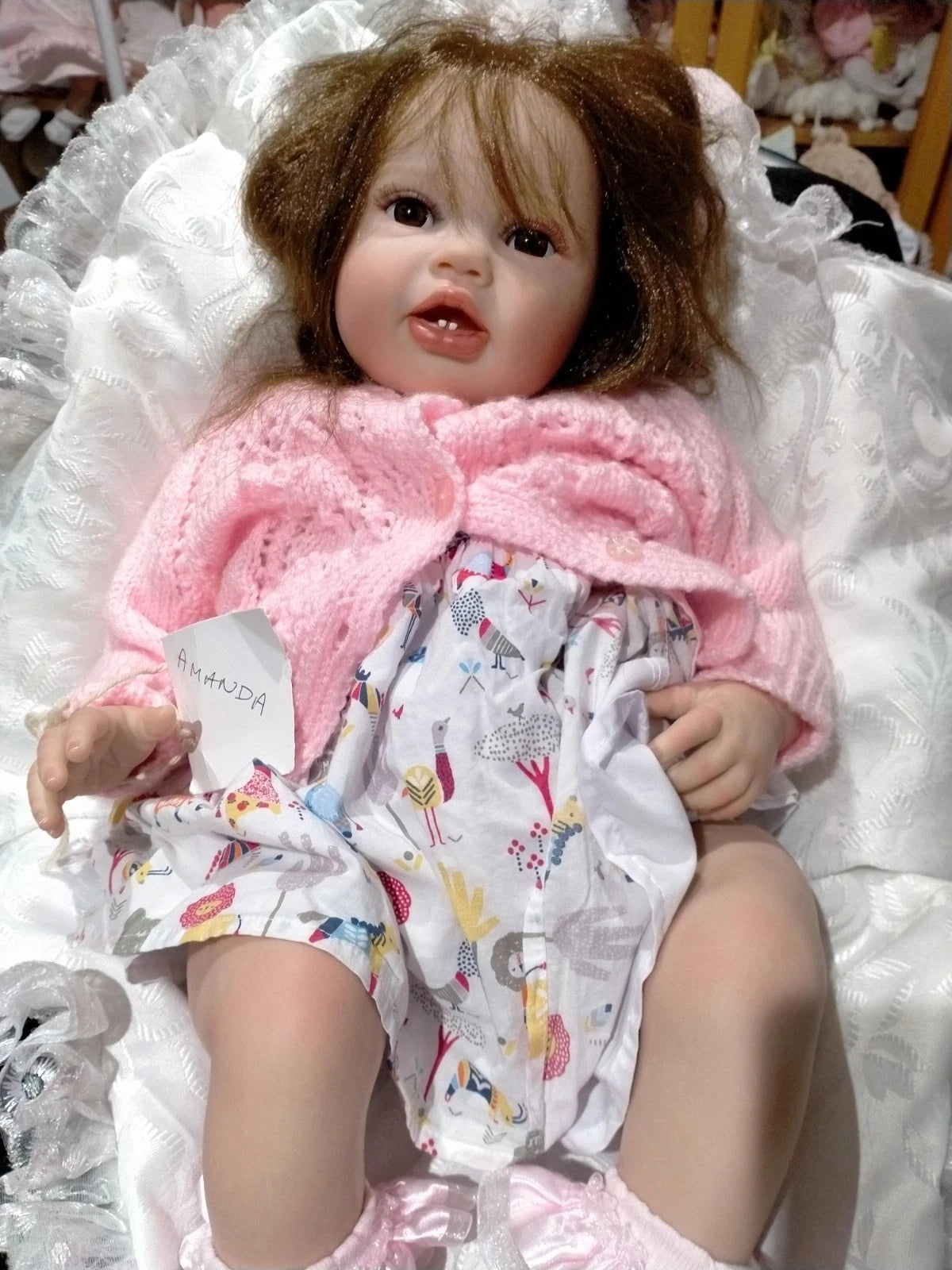AMANDA Beautiful reborn baby girl with lovely locks of hair