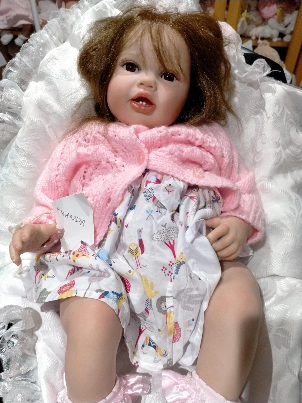 AMANDA Beautiful reborn baby girl with lovely locks of hair