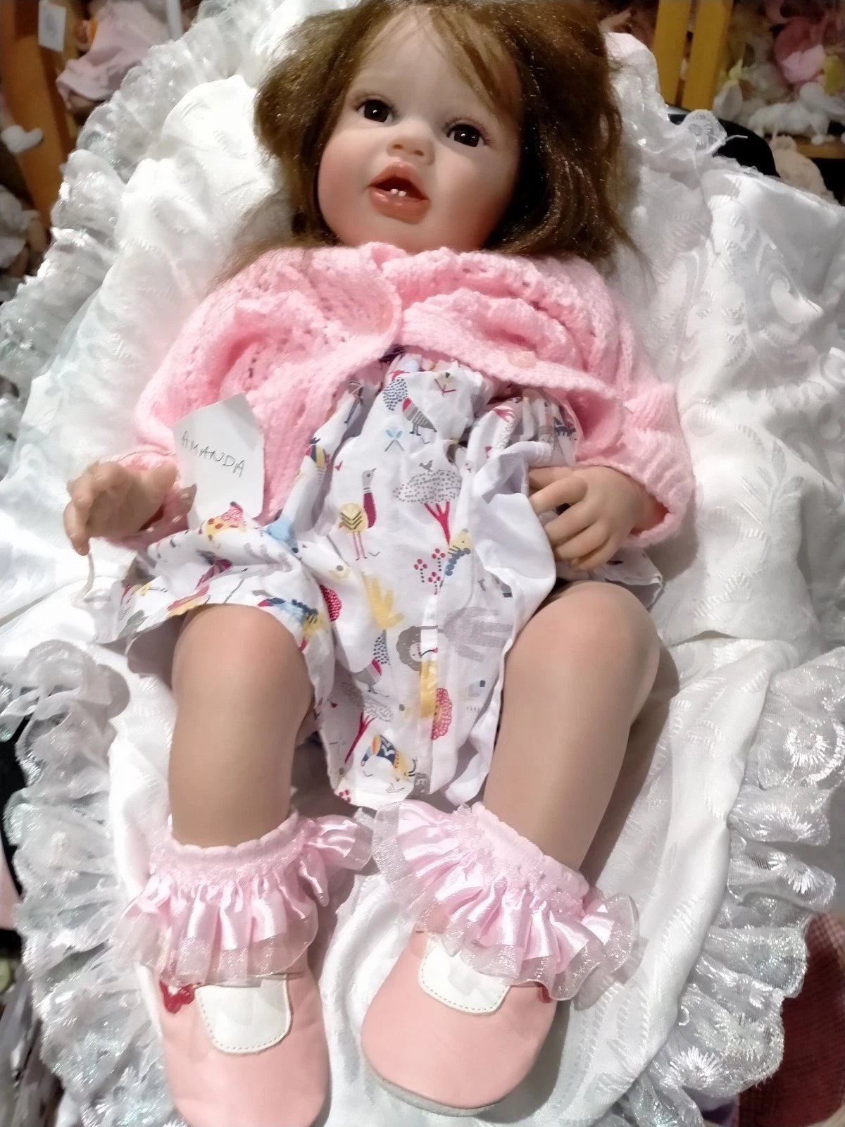 AMANDA Beautiful reborn baby girl with lovely locks of hair